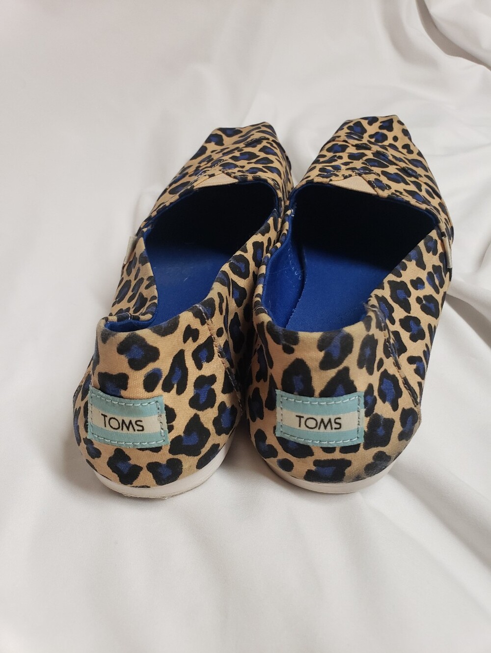 Toms Alpargata Beige/blue Leopard Print Slip On Light weight Shoe Size 10 - Picture 4 of 5